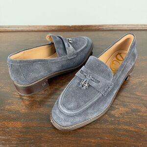 Sam Edelman Loafers Womens Leather Denise Penny Flat Shoes Size 8.5 Blue